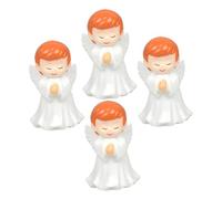 DIYEAH 4pcs Plastic Guardian Angel Figurines Small Praying Cherub Statues for Indoor Garden Wedding Party Decorations Christmas Holiday Ornaments