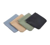 DIYEAH 4pcs Portable Makeup Bags with Adjustable Drawstring Closure, Small Women’s Lipstick Pouches in Matcha Green, Apricot Yellow, Light Blue, and Black for Travel Cosmetic Organization