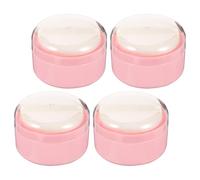 DIYEAH 4pcs Powder Puff Box Set with Soft Puff Portable Small Powder Container for Body Dusting Pink for Travel and Daily Use