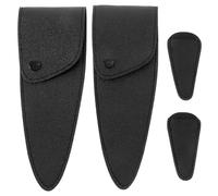 DIYEAH 4pcs Pu Scissor Protector Set Hand-Sewn Stitching, Includes 2 Medium and 2 Rounded Small Covers, Washable Scissor Sleeve for Haircutting and Manicure Tools, Black