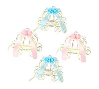 DIYEAH 4pcs Pumpkin Crown Wedding Candy Box Small Storage Cases Packaging Containers for Banquet Party Halloween Favor Boxes