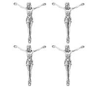 DIYEAH 4pcs Religious Cross-Making Accessories：Alloy Pendant Crafting Materials Jesus Figurine Components for DIY Faith Decoration Catholic Easter