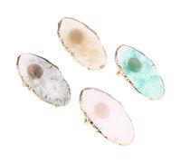 DIYEAH 4pcs Resin Marble Nail Art Mixing Palettes Set Nail Polish Display Plates Agate Green White Black Manicure Mixing Trays for DIY and Polish