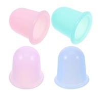 DIYEAH 4pcs Silicone Cupping Tool for Facial Vacuum Suction Cups Massage with Hand-Twisted Use for Home Travel