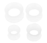 DIYEAH 4pcs Silicone Ear Gauges Plugs with Comfort Fit and Unique Design for Occasions, White Glow the Dark Ear Expander Stretching Tunnels, Versatile Use Body Piercing Jewelry