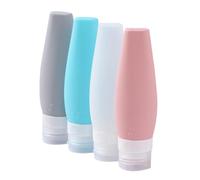 DIYEAH 4pcs Silicone Travel Bottles Set 90ml Cute Cat Design Refillable Squeeze Soap Shampoo Containers for Toiletries and Personal Care