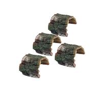DIYEAH 4PCS Small Turtle Basking Platform Resin Rock Decor Multifunctional Reptile Cave Hideout and Climbing Ramp for Aquarium Terrarium Crab Betta Gecko Snake Shelter