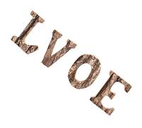 DIYEAH 4pcs Solid Wood Letter Decoration Love Style Retro Wooden Ornament for English Letters Decoration Wall Hanging Home Party Wedding Photography Props