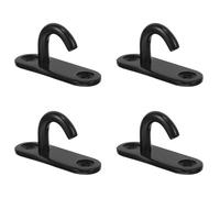 DIYEAH 4Pcs Stainless Steel Ceiling Hooks Pad Eye Plate U-Shaped Wall Mount Hook for Hanging Sandbags Swings Black M5 Open Loop Anchors