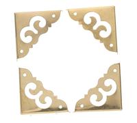 DIYEAH 4pcs Vintage Metal Corner Protectors with Hollowout Flanging Design Decorative Antique Edge Guards for Wooden Boxes Carton Box Corners Furniture Protection Easy to Install