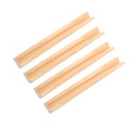 DIYEAH 4pcs Wooden Domino Rack Lightweight Domino Tiles Holder Tray for Game Accessories Smooth Edges Alphabet Learning Stand Craftsmanship