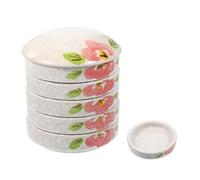 DIYEAH 5-Layer Ceramic Pigment Trays Porcelain Watercolour Palette with Lid Easy-Carry Mixing Plate for Artists and Plein Air Painting