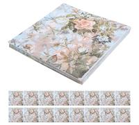 DIYEAH 5 Packs 2-ply Flower Print Dinner Napkins 20 Sheets Each Pack Colorful Decorative Tissue Paper for Party Supplies and Holiday Table Settings