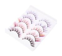 DIYEAH 5 Pairs Colored False Eyelashes Professional Use Portable Imitation Material Multi-layered Thick Crossed Lashes for Club and Fancy Dress Parties