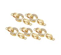DIYEAH 5 Pcs Gold Bracelet Buckle Clasps for Jewelry Making Use Zircon Connectors for DIY Necklace and Beaded Craft Projects Suitable for Beginners and Versatile Occasions