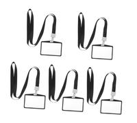 DIYEAH 5 Sets Aluminum Alloy Lanyard Card Holder Work Badge Protector Lightweight Id Card Sleeve with Secure Polyester Material for Staff and Office Use
