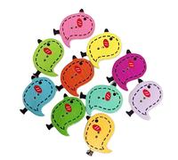 DIYEAH 50 Pcs Colorful Painting Wood Buttons 26x23mm 2-Hole Birds Decorative Buttons for Sewing Crafts Clothing DIY Accessories