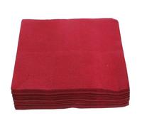 DIYEAH 50 Pcs Disposable Paper Napkins Dark Red Recyclable Wood Pulp Material Absorbent Guest Napkins for Wedding Bar and Dinner Use
