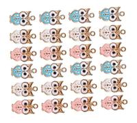 DIYEAH 50 Pcs Owl Enamel Charms for Jewelry Making DIY Crafting Pendants with Oil Drip Design Mixed White Blue Pink Animal Accessories for Bracelets Necklaces