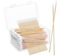 DIYEAH 500pcs Precision Cotton Swabs Pointed Tips High Accuracy and Sturdy Cotton Bamboo Material for Keyboards and Small Electronic Parts Cleaning, for Makeup and Ear Care, Khaki Colour,