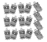 DIYEAH 50pcs Antique Silver Owl Pendants DIY Jewelry Charms for Necklace Bracelet Earrings Keychain Craft Making Accessories
