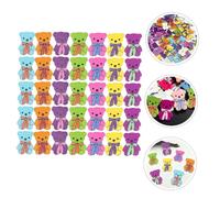 DIYEAH 50pcs Colorful Cartoon Bear Wooden Buttons for Clothes DIY Sewing Crafts Solid Wood Novelty Buttons with Smooth Surface Decorative Accessories for Garment and Knitting Projects