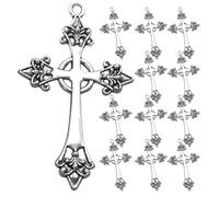 DIYEAH 50pcs Cross Charms Jewelry Making Accessory Christ Crucifix Pendant For Diy Bracelets Necklace Prayer Earrings Beading (Silver)