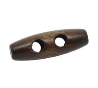 DIYEAH 50pcs Dark Coffee Wooden Oval Buttons Double Hole Sewing Craft Embellishments for Cardigans Sweaters Coats DIY Decoration and Handmade Clothing Accessories