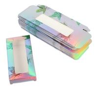 DIYEAH 50pcs False Eyelash Packaging Cases Eyelash Boxes Rectangular Paper Plastic with Easy to Open and Close Good Seal Large Capacity for Beauty Shops and Carry in Bag