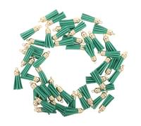 DIYEAH 50pcs Faux Leather Suede Tassels for Jewelry Making with Hanging Loop Mini Green Tassel Pendants for Keychain Crafting and Bag Charms, Creative Handmade Touch Accessories