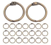 DIYEAH 50pcs Metal Binder Rings: Heavy Duty Book Binding Discs - Hinged Snap Open Rings for Notebooks Planners - Iron Catalog Circles for Journals Reports