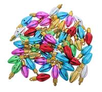 DIYEAH 50pcs Mini Christmas Light Beads for DIY Crafting and Jewelry Making, Plastic Bulb Charms for Christmas Village Decorations, Party Favors, and Door Hanging Ornaments Random Color