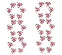 DIYEAH 50pcs Rhinestone Pearl Flower Charms for Jewelry Making DIY Craft Embellishments with Sturdy Flatback Base Easy to Use for Hair Accessories and Nail Art Decorations Vivid Color