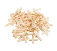 DIYEAH 50pcs Solid Wood Cross Beads Mini Cross Charms Predrilled Holes for Crafts and Jewelry Making Small Wooden Pocket Crosses 4x3cm Pendants for DIY Projects