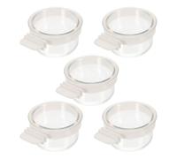 DIYEAH 5pcs Acrylic Bird Food Cups with Detachable Parrot Cage Feeders and Egg Yolk Rice Holder, Multi-compartment Bird Feeder Bowls for Hanging Cage Accessories