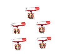 DIYEAH 5pcs Baby Safety Pins Diaper Brooches in Red, Polyester Fabric, Cannot be Opened by Baby and Not Easy to Fall, for Infant Clothes and Shower Random Color