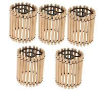 DIYEAH 5pcs Bamboo Hanging Lamp Shade Creative Drum Lampshade for Home Decor Sturdy Woven Light Cover for Various Spaces for Restaurants and Cozy Atmospheres Compact for Easy Installation