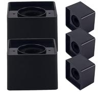 DIYEAH 5PCS Black Mic Flag Station, Square Microphone Logo Display Cube | 37mm Inner Hole, ABS Injection Molding Blank Cubes, DIY Advertising Logo Base, Ideal for Press Conference, KTV, Studio Speech