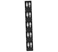 DIYEAH 5pcs Braille Unisex Restroom Sign with Self Adhesive Design Side Mount Bathroom Door Plaque for Public Office Restaurant Use Modern Versatile Toilet Indicator with Tactile