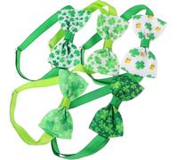 DIYEAH 5pcs Clover Pet Collar Bow Tie Set for Dogs and Cats St Patrick’s Day Bow Knot Accessories in Sizes 2-7 Holiday Shamrock Pet Ties for Small to Medium