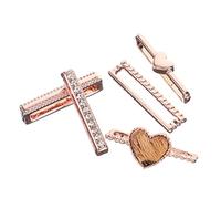 DIYEAH 5pcs Decorative Heart Ring Loops for Watch Bands Stylish Metal Charms Compatible with Apple Watch Durable Lightweight and Versatile Jewelry Charms for Any Occasion