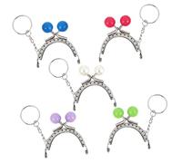 DIYEAH 5pcs DIY Purse Metal Frame 5cm Bag Lock Half Round Frame Beads for Purse Making Easy Sew-