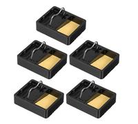 DIYEAH 5pcs High Temperature Resistant Mini Soldering Iron Stand Holder with Metal Base, Compact Soldering Rest for Electronic Repair and Welding Accessories