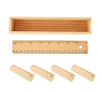 DIYEAH 5pcs Large Pencil Case for Boys, Wooden Stationery Holder with Slide Out Design and Built-in Ruler, Multifunctional DIY Coloring Box for Students and Office Workers in DIY Projects