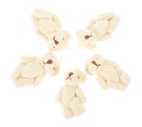 DIYEAH 5Pcs Mini Pearl Velvet Bear Dolls DIY Craft Ornaments for Hats Scarves Gloves Stable Material Tiny Bear Accessories for Sewing and Handmade Decoration
