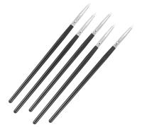 DIYEAH 5pcs Nail Art Sculpture Carving Pens Silicone Heads for 3d Effect Shaping and Drawing, Black Colour, Suitable for Home Training Use and Professional Use