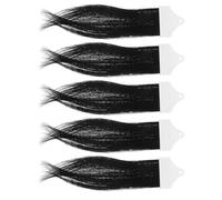 DIYEAH 5pcs Natural Human Hair Color Testing Strands 3 Level Black Hair Dye Sample Kit with Pvc Styling Tools