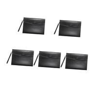 DIYEAH 5pcs PU Document Organizer Bag Large Capacity File Holder for Men Women Office Folder Pouch with Portable Design for Contracts Tax Bills Storage