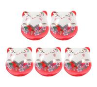 DIYEAH 5pcs Red Ceramic Cat Beads for DIY Jewelry Making Practical Spacer Beads for Crafting and Bracelets Cat Ornaments