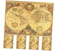 DIYEAH 5pcs Retro Nautical World Map Posters Vintage Wall Art Decorations Chic Home Decor with Artistic Atmosphere Durable and Easy to Room and Cafe Spaces